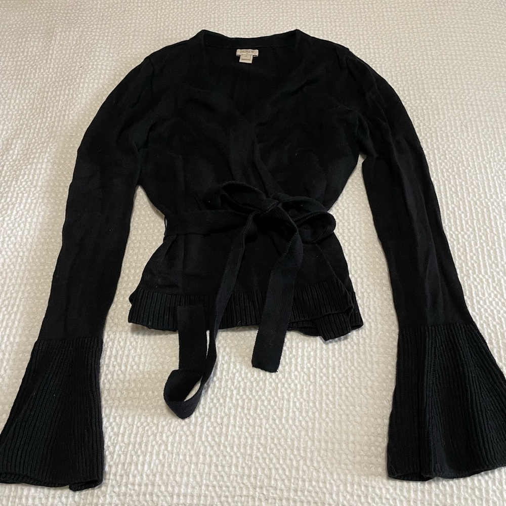 Wrap sweater with bell sleeves j crew XS